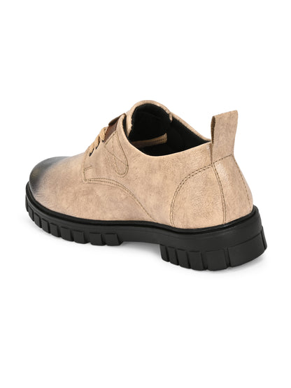 Beige men's casual shoes by 18894 with a comfortable, stylish design and lace-up closure, perfect for everyday wear.