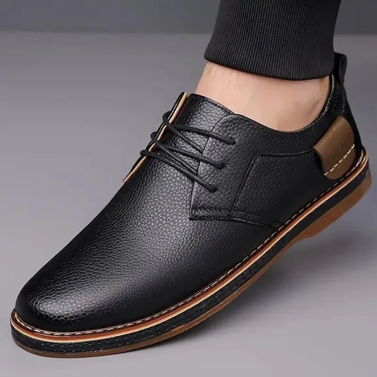 Black stylish men's casual shoes from 18894, featuring a sleek design and comfortable fit.