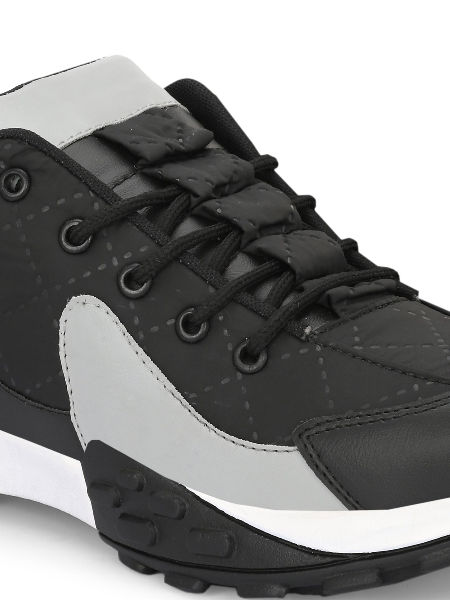 Black men's casual sneaker by 18894 featuring a sleek design, comfortable fit, and stylish black leather upper.