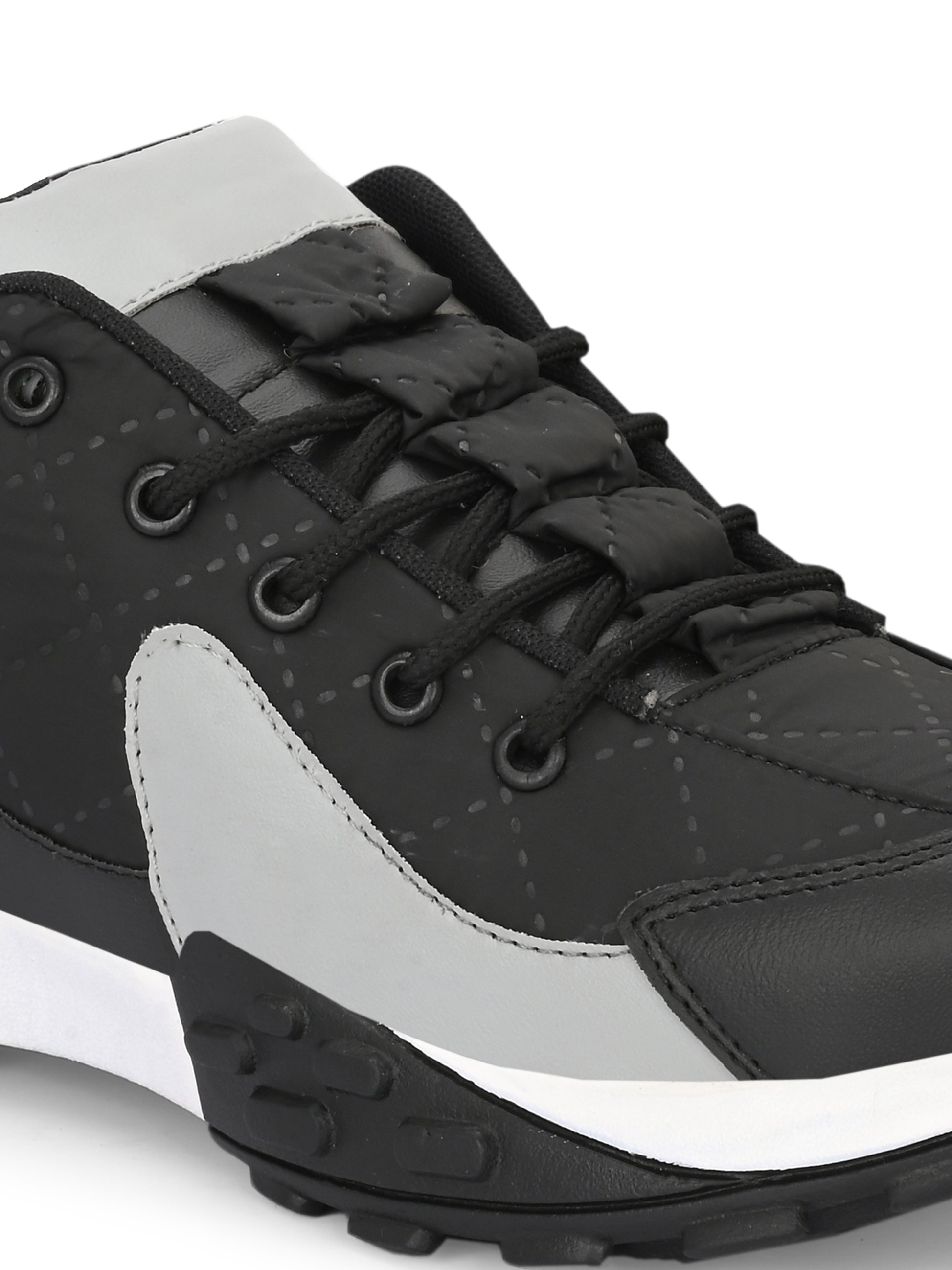 Black men's casual sneaker by 18894, showing a sleek design with laces and rubber sole for everyday wear.