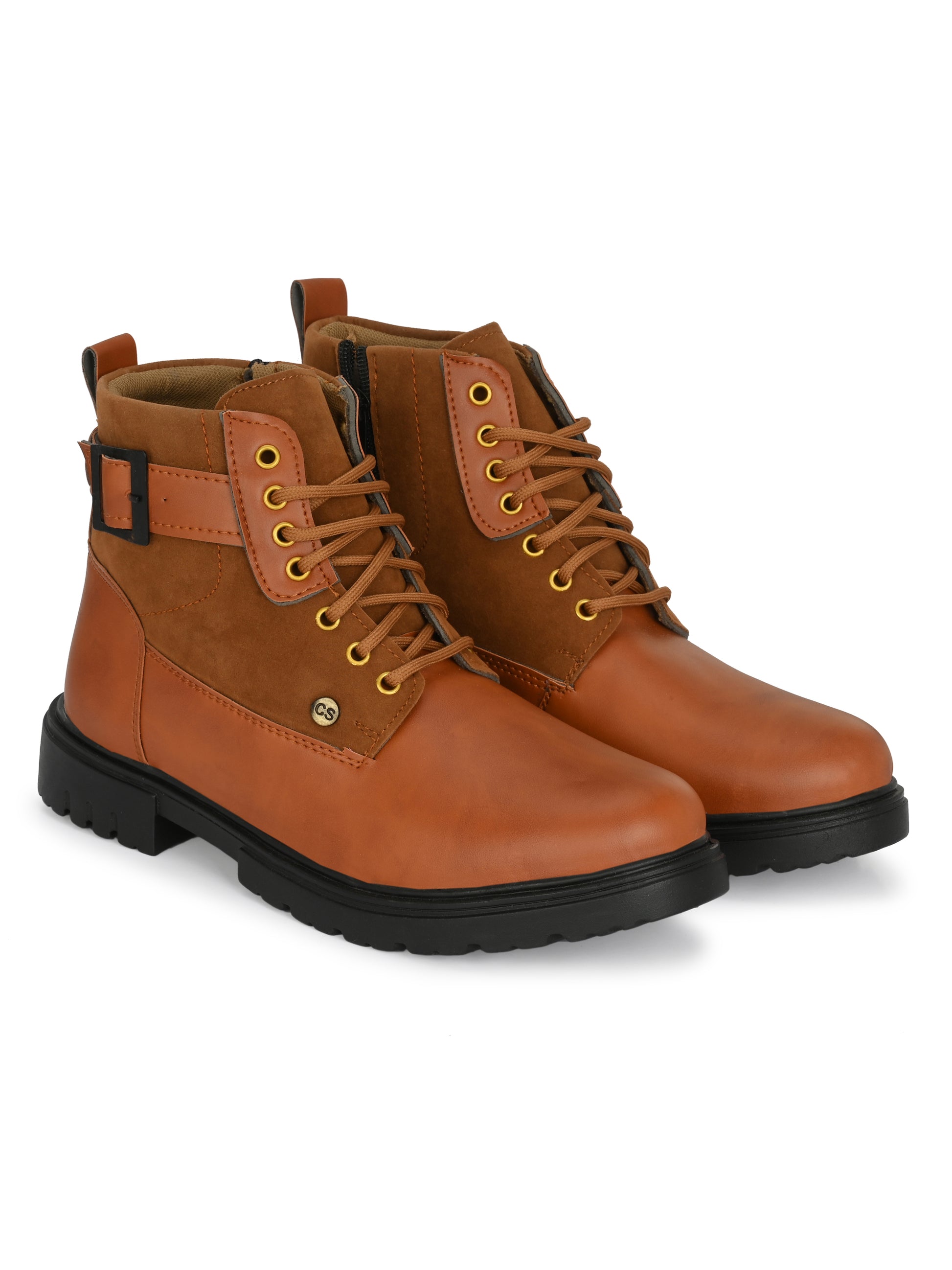 Tan men's casual boots from brand 18894, featuring a stylish leather design and comfortable sole for everyday wear.