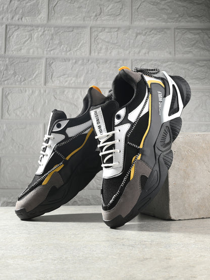 Black flexible leather men's formal shoes from 18894, showcasing sleek design and polished finish.