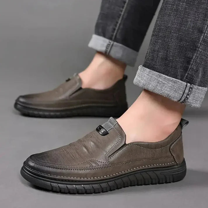 Men's formal shoes by 18894 in brown leather, featuring a classic design and polished finish for professional attire.