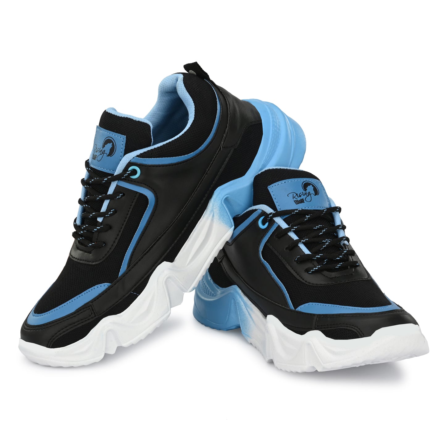 Blue men's sports shoes by 18894 featuring a sleek athletic design and breathable fabric for active wear.