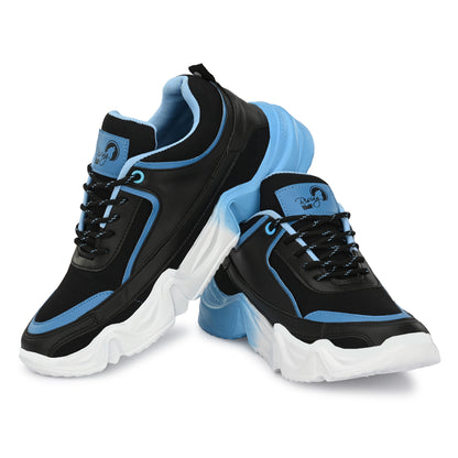 Blue men's sports shoes by 18894 featuring a sleek athletic design and breathable fabric for active wear.
