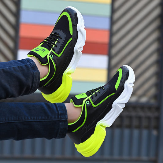Green men's sports shoes by 18894 with breathable mesh upper and sporty design, ideal for running and active wear.