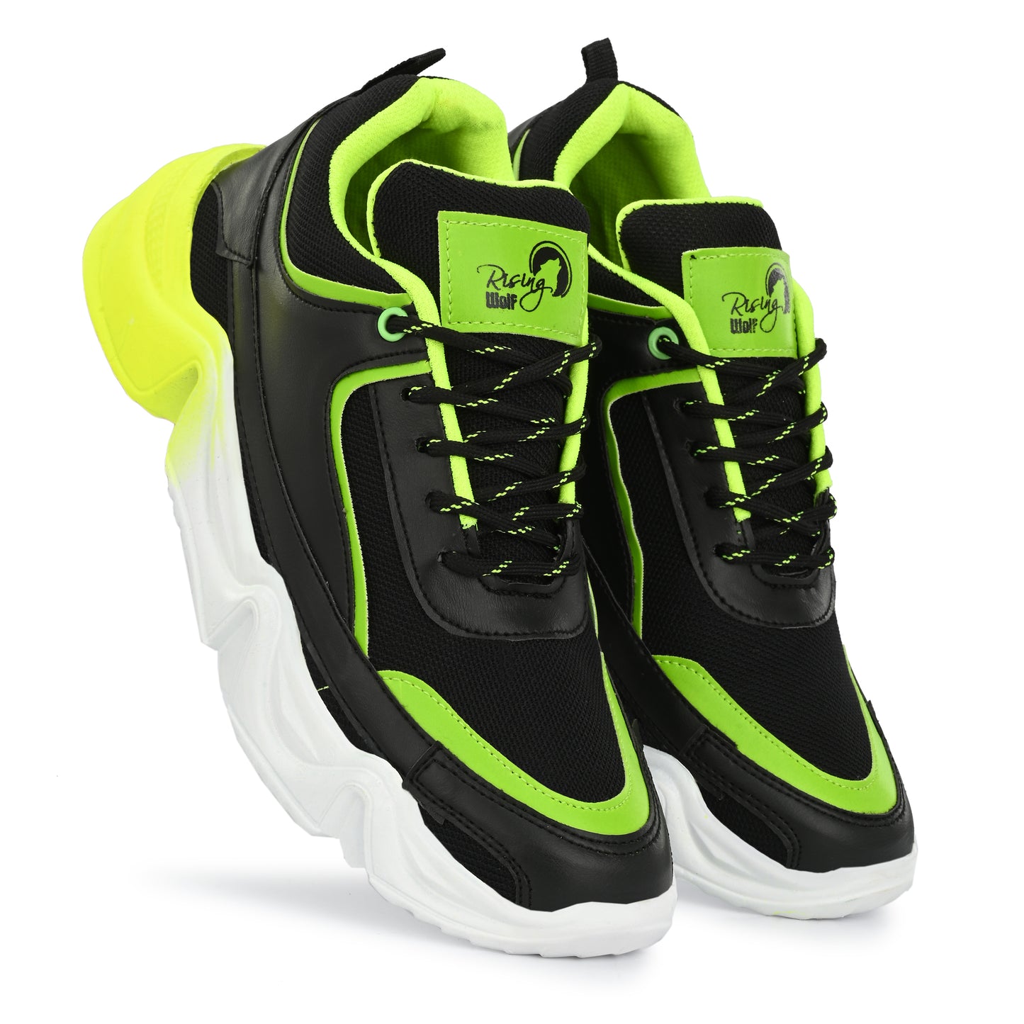 Men's green sports shoes by 18894 featuring breathable mesh upper and athletic design for active wear.