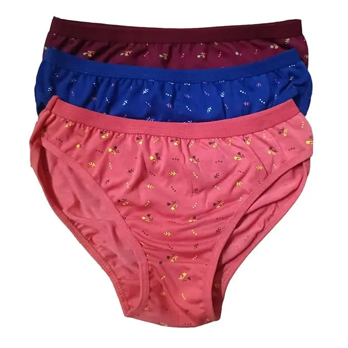 Pack of 3 multicolor women's hipster briefs by 18944, featuring comfortable, stylish women’s panties in various colors.