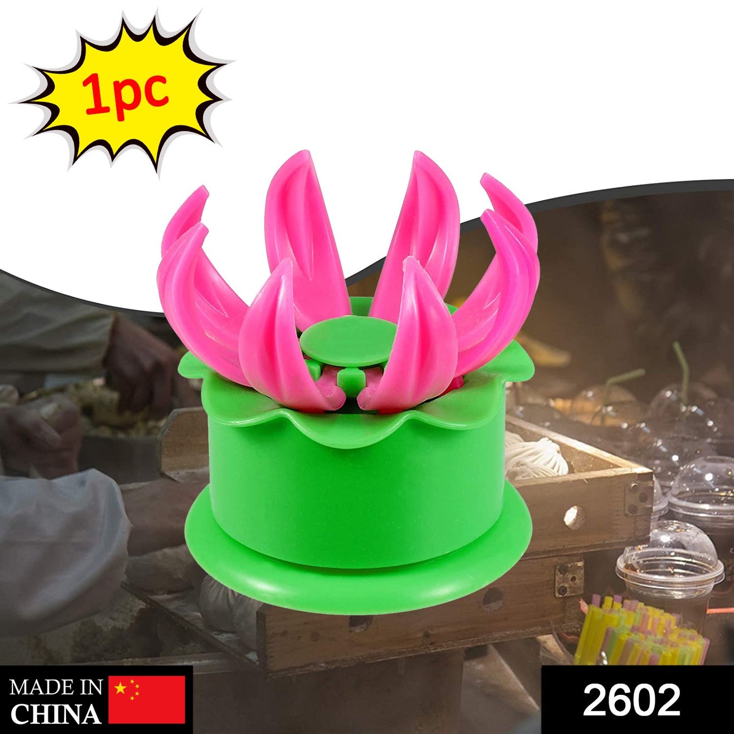 Wukusy 2602 Steamed Stuffed Bun Making Mold, a kitchen tool with multiple mold cavities for preparing traditional steamed buns.