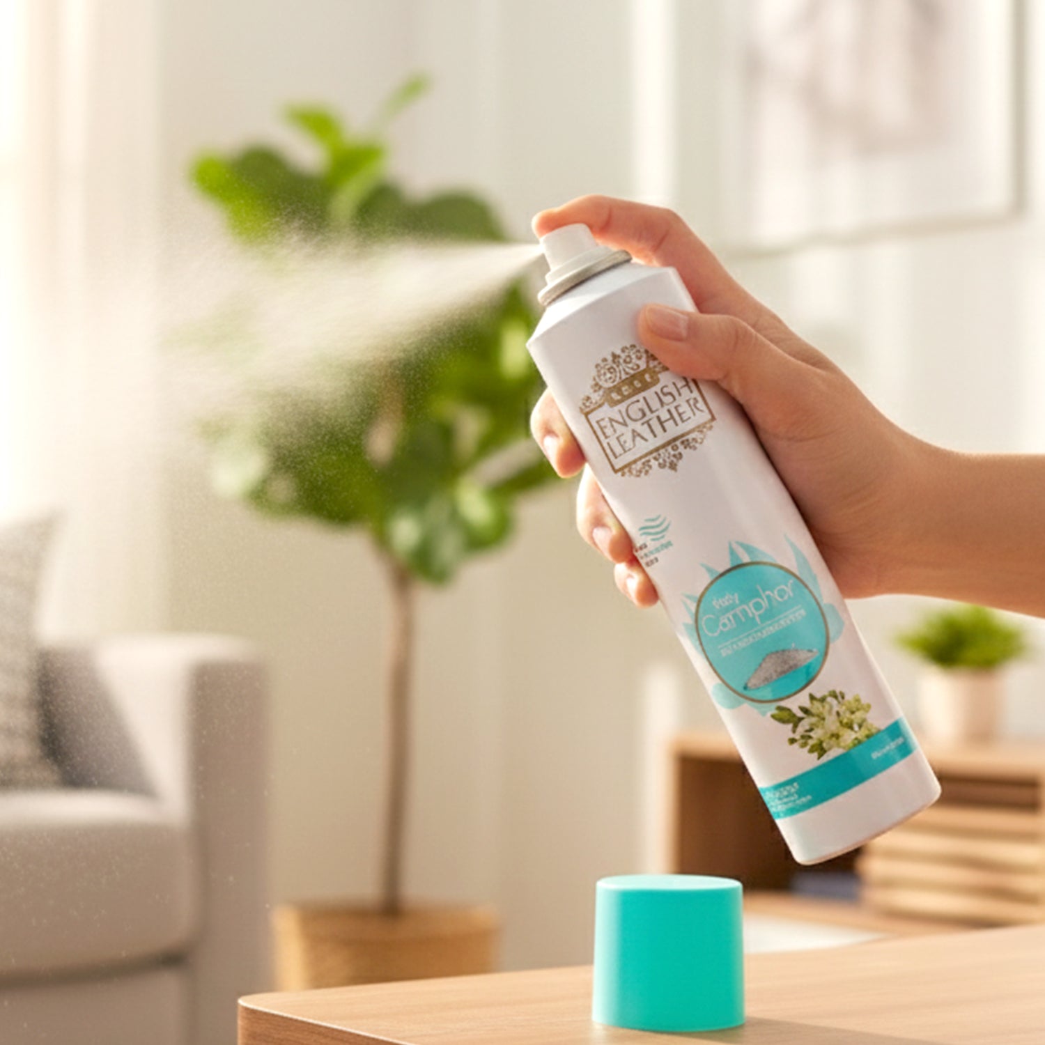 Wukusy Premium Air Freshener Spray Mix Fragrance bottle, 220ml, with vibrant label and spray nozzle visible.