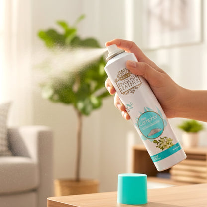 Wukusy Premium Air Freshener Spray Mix Fragrance bottle, 220ml, with vibrant label and spray nozzle visible.