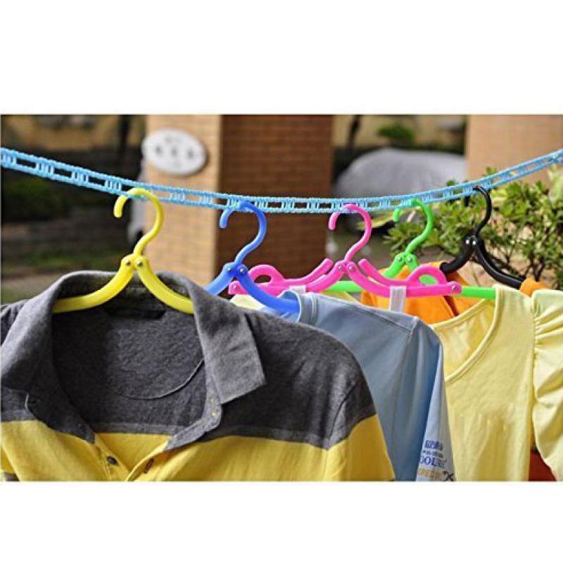 Wukusy 190 clothesline drying nylon rope with hooks, 20 meters long, for outdoor laundry drying and home improvement.