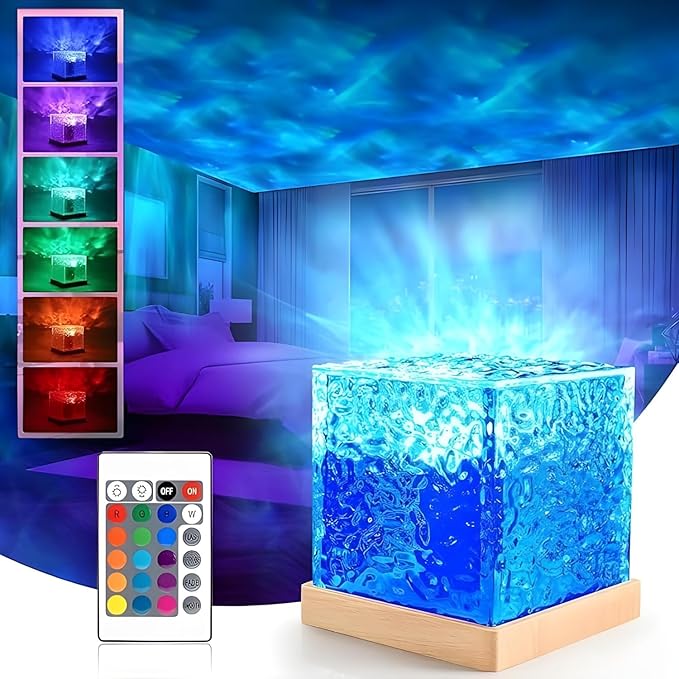 USB portable water ripple projection light by 19202, a camping lantern and night lamp with dynamic water effects for home decor.