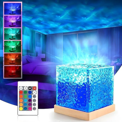 USB portable water ripple projection light by 19202, a camping lantern and night lamp with dynamic water effects for home decor.