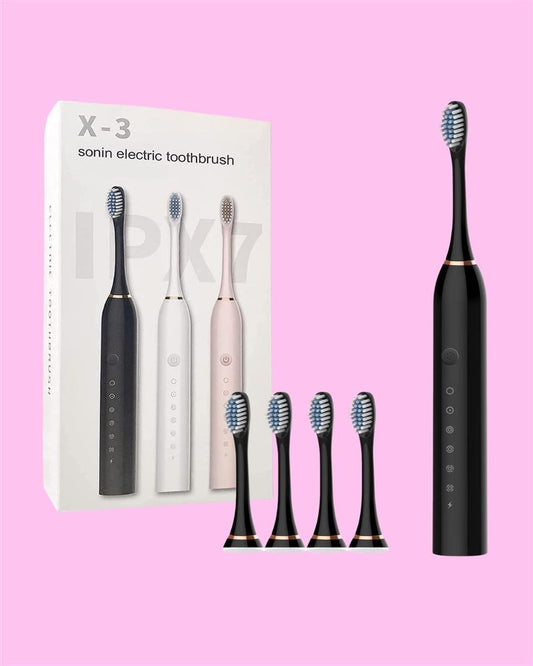 Sonin Electric Toothbrush in white with ergonomic handle and replaceable brush head, designed for effective dental cleaning.