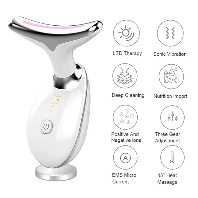 19202 neck and face firming massager for wrinkle removal, skin lifting, double chin reduction, and skin rejuvenation.