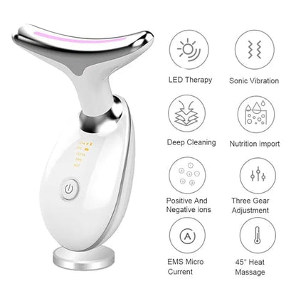 19202 neck and face firming massager for wrinkle removal, skin lifting, double chin reduction, and skin rejuvenation.