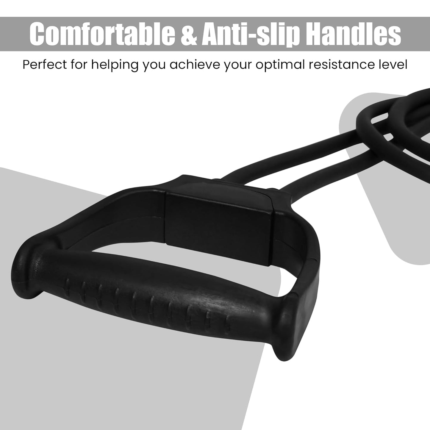 Black double toning resistance band with heavy grip for workout, suitable for men and women, made by 19226.