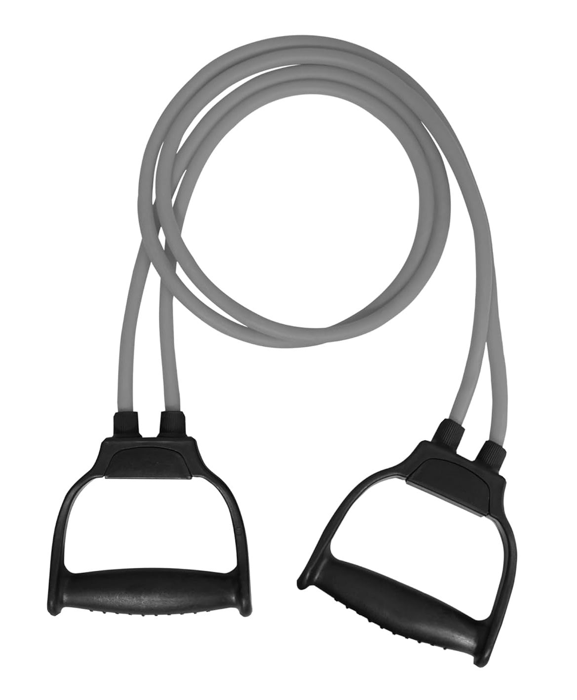 Grey double-toning resistance band with heavy grip for workout, suitable for men and women, part of 19226 exercise bands and tubes.