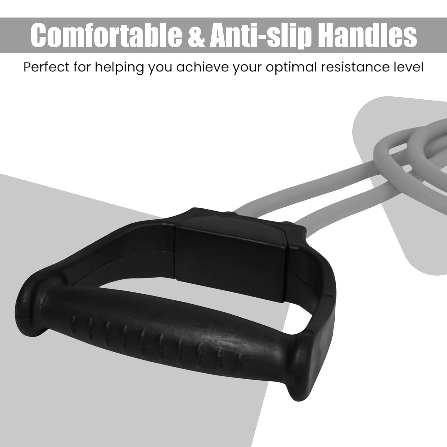 Grey premium double toning resistance band by 19226 for workout, featuring heavy grip for men and women exercise routines.