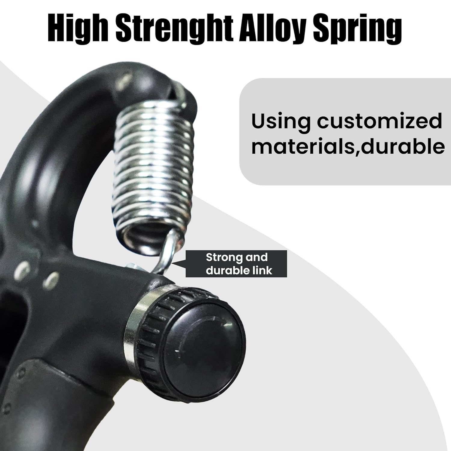 Black adjustable hand gripper by 19226, professional finger exerciser with 10kg to 60kg weight for men and women.