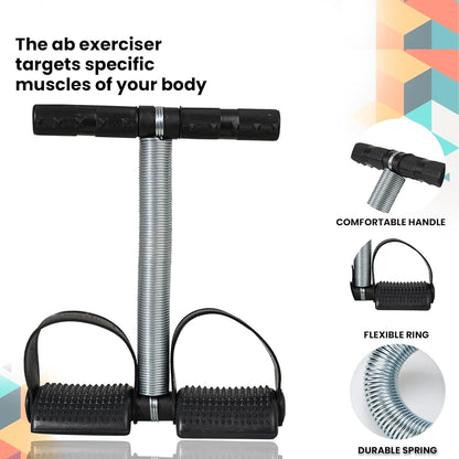Black 19226 Tummy Trimmers abs exerciser and waist trimmer for men and women, body toner and fat buster gym equipment.