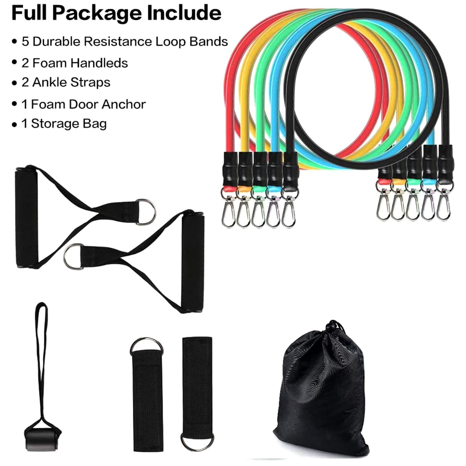 Premium Edition professional exercise resistance band stackable up to 110 lbs, ideal for indoor and outdoor fitness workouts.