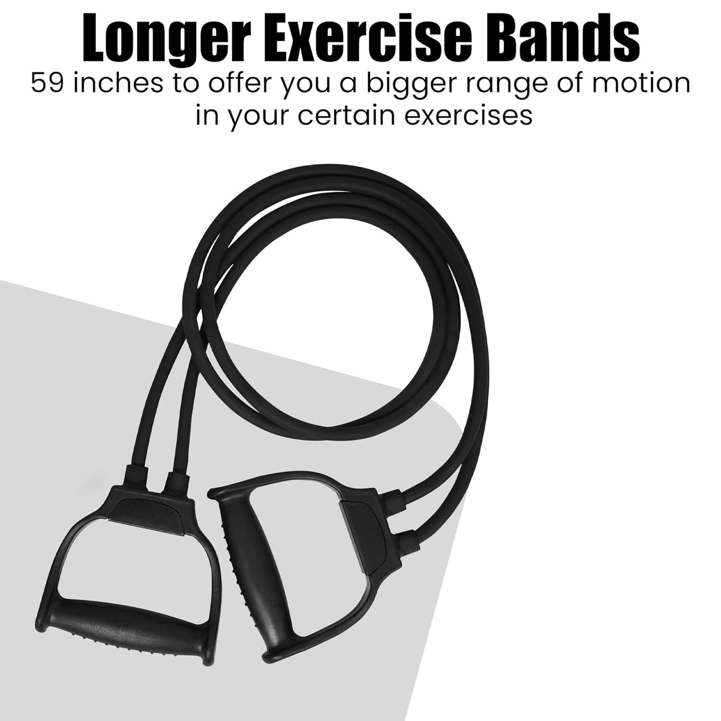 Black double-toning resistance tube with heavy grip for workout, suitable for men and women, from 19227 exercise bands & tubes.