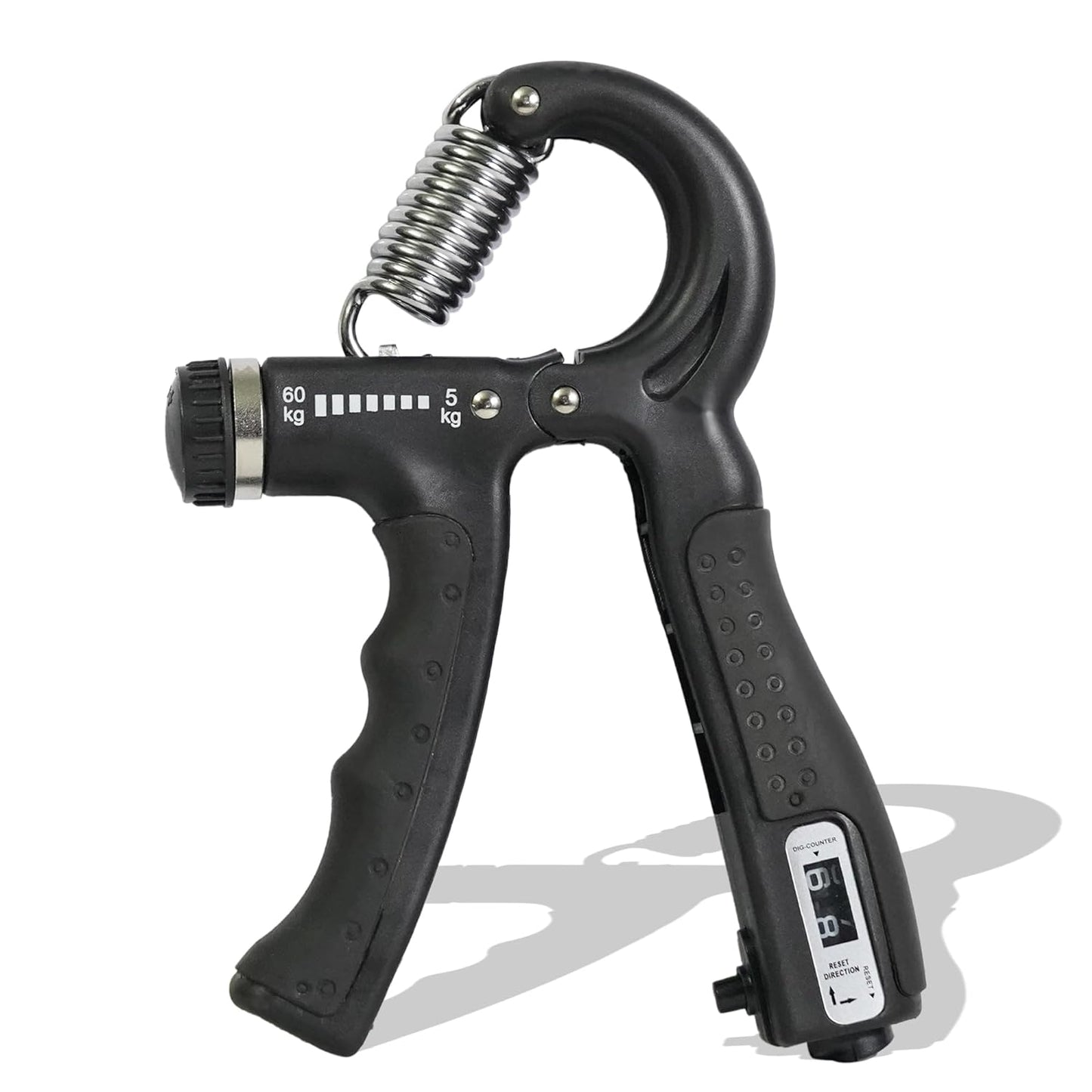 Black 19227 hand gripper with adjustable 10kg to 60kg weight, professional finger exerciser and power grip for men and women.
