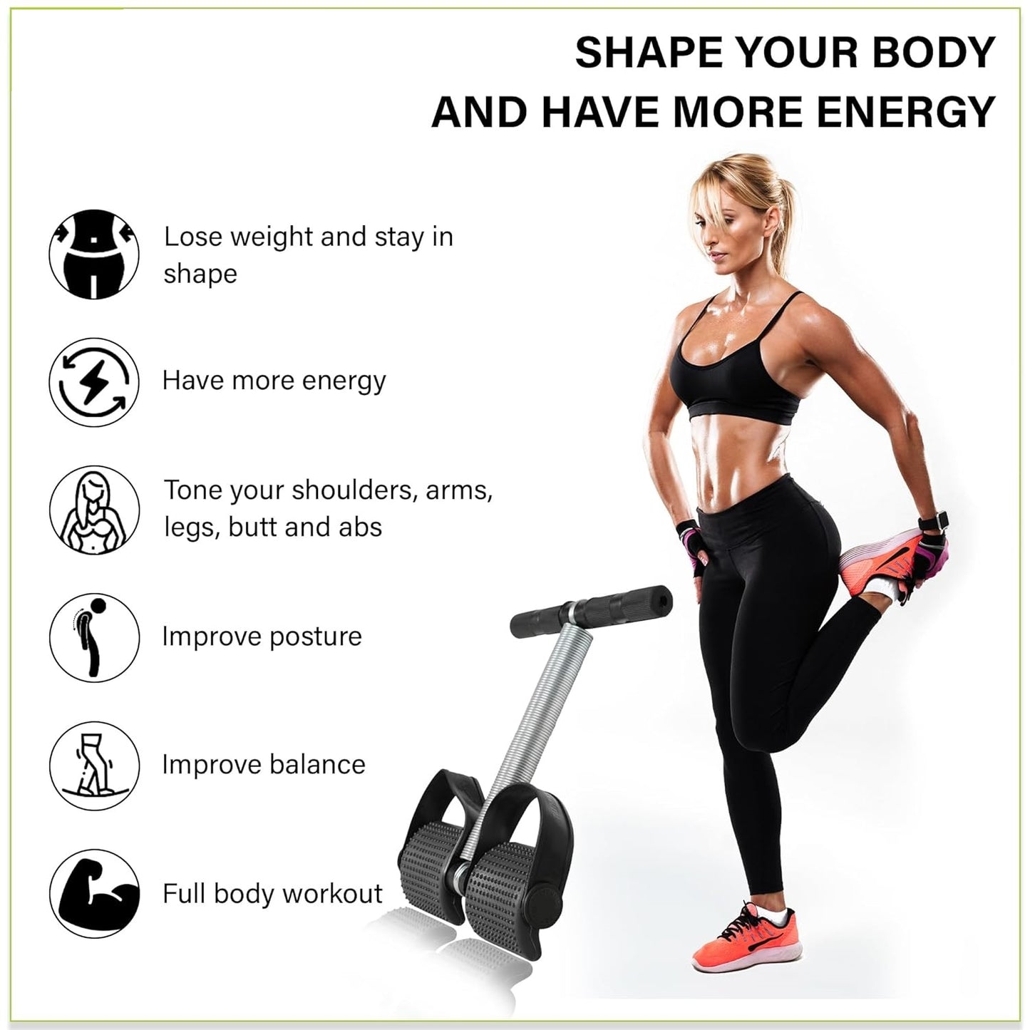 Black 19227 double spring tummy trimmer for abs workout, belly and waist exercise, suitable for men and women at gym or home.