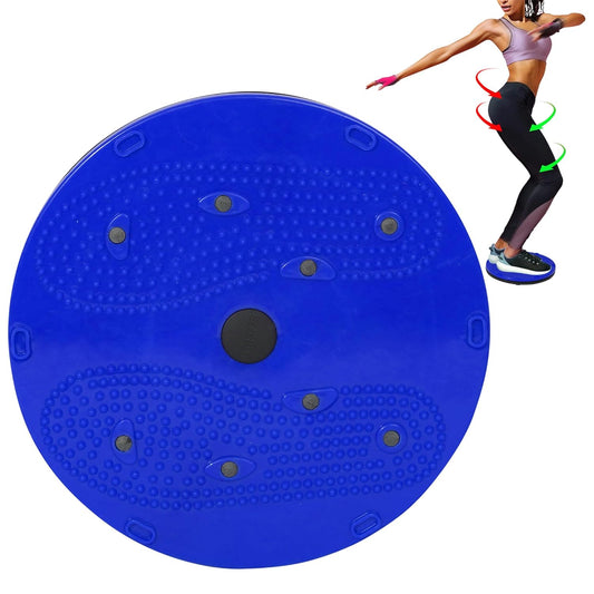 Blue Premium Waist Disc Accupressure Tummy Twister with magnets, reflexology, and 5-in-1 abdominal exercise features.