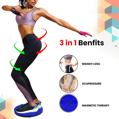 Blue 19227 Tummy Twister with waist disc, magnets, and reflexology for abdominal slimming and abdominal exercise.