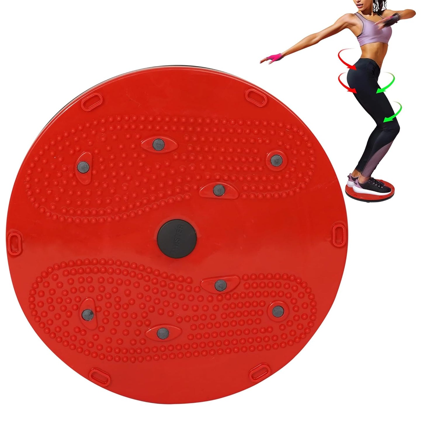 Red 19227 Tummy Twister with magnets and acupressure discs for abdominal slimming and reflexology exercises.