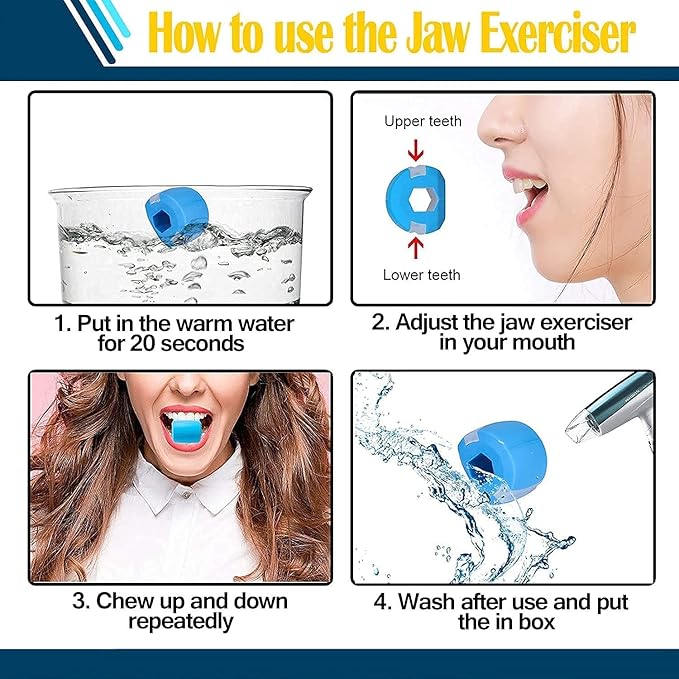 Jawline exerciser tool for men and women, face and neck toning straps to define jawline and reduce double chin.
