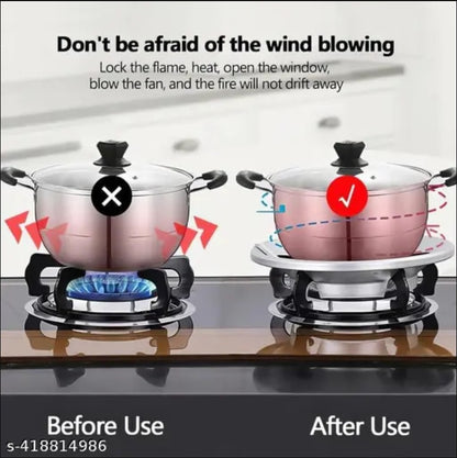 Two silver gas saver burner stands for gas stove, wok support rings, compatible with gas stove replacement parts.