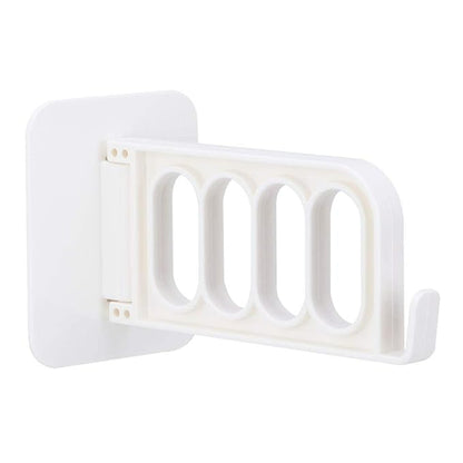 Set of two 19357 clothes drying racks with adhesive hangers, ideal for laundry drying and hanging clothes indoors.