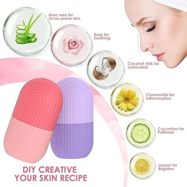 Silicone ice face roller for eyes and neck massage, helps reduce dark circles and shrink pores, by brand 19357.