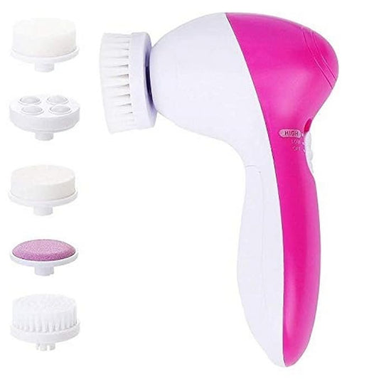 19357 multifunction beauty care facial cleansing brush with 5-in-1 deep clean and face massage features, portable and easy to use.