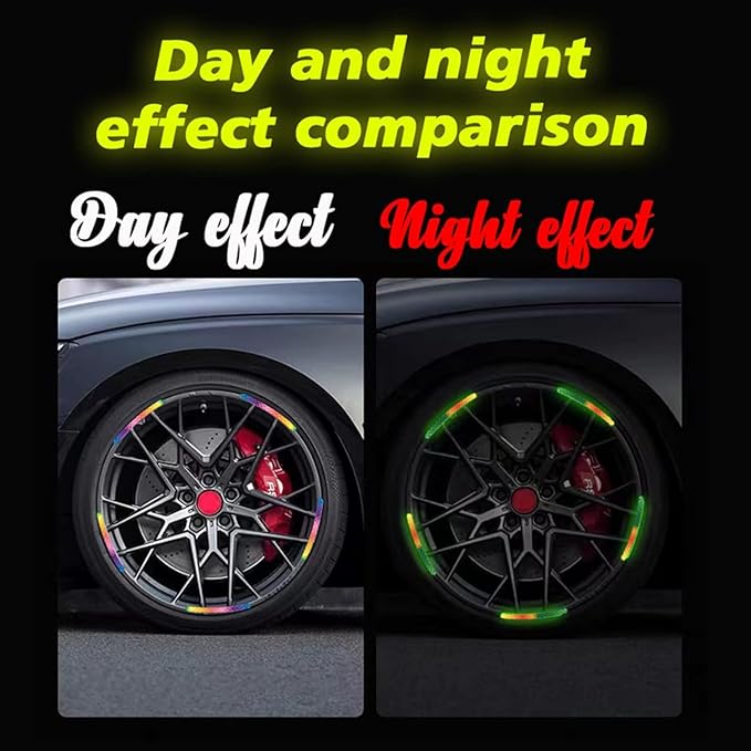 Reflective car wheel decorative stripe sticker by 19357, enhances night safety with reflective warning design, for free wheel toys.
