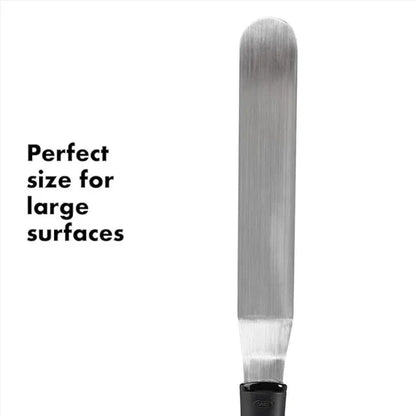 8-inch stainless steel cake knife and spatula from 19357 kitchen tool set, featuring a sleek, durable design for cake slicing and serving.