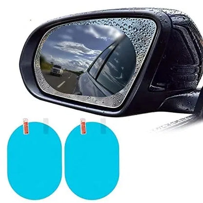 Anti-fog film for car side mirrors, waterproof and anti-glare, designed to keep rear view mirrors clear and dust-free.