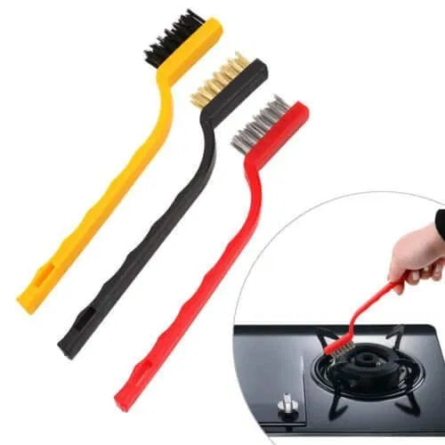 Mini wire brush set from 19357 for cleaning dust, welding slag, rust, gas stoves, and smoke machines in kitchen tool sets.