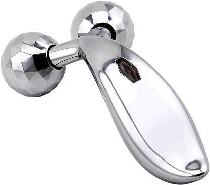 Silver stainless steel 3D back massager with ergonomic design for muscle relief, ideal for relaxing back muscles.