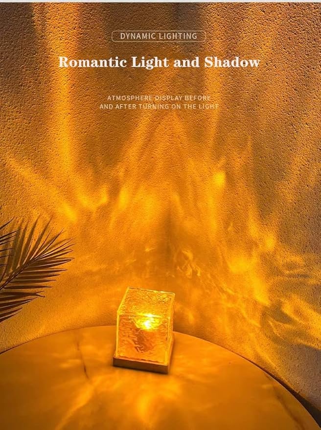 Wave Lamp LED night light in a cube shape with an Aurora glow, perfect for room decor and creating a romantic ambiance.