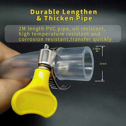 Oil transfer pump kit by 19357, portable manual fuel siphon pump with 2m hose for petrol, diesel, oil, water, and fish tanks.