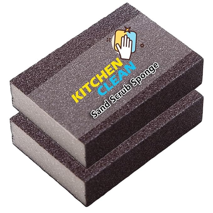 Kitchen Clean multipurpose sand scrub sponge pad by 19357, showing a durable scrubbing sponge for kitchen cleaning tasks