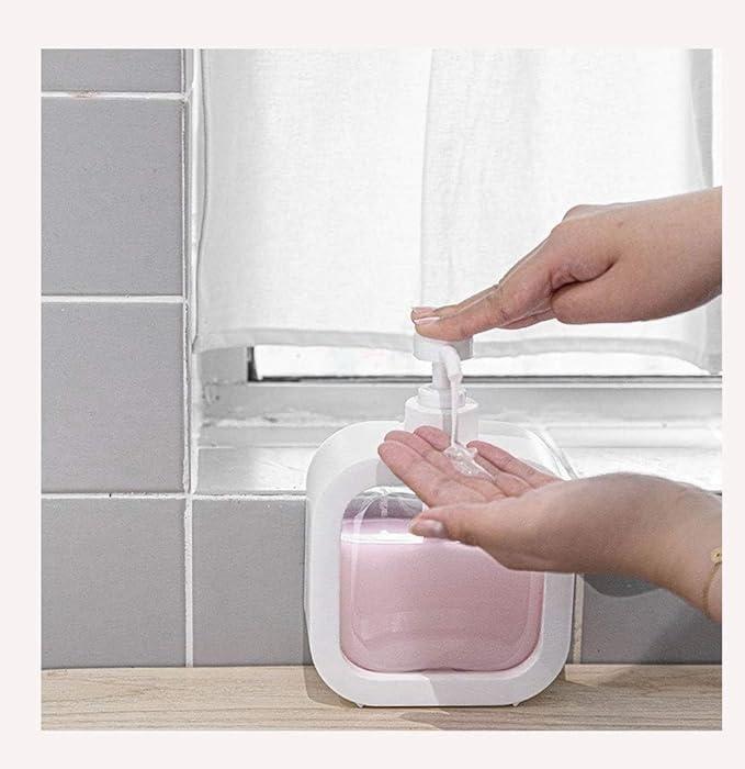 Large plastic empty soap dispenser bottle for bathroom and kitchen, featuring a clear design and durable construction.