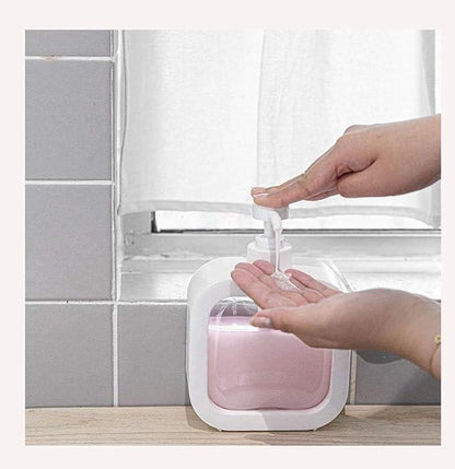 Large plastic empty soap dispenser bottle for bathroom and kitchen, featuring a clear design and durable construction.