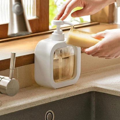 Large plastic empty soap dispenser bottle for bathroom and kitchen, with pump for liquid soap, from 19357.