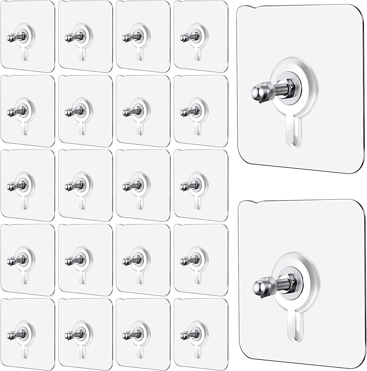 Set of 10 wall mount screw hooks by 19357, ideal for kitchen, bathroom, bedroom, and living room organization.